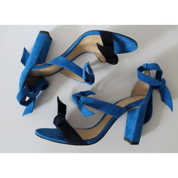 Alexandre Birman Lolita 90 Suede Block Sandal in Sapphire Night Shade Size US 6 - Picture 8 of 11